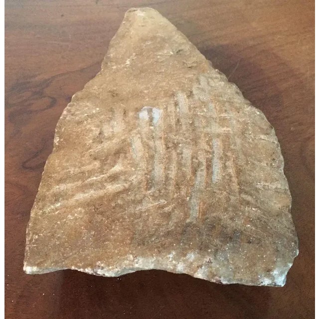 Antique carved stone statue plaque of a double Buddha. The fragment was broken off of a larger piece and shows pleasing...