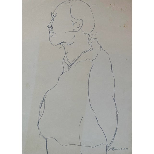 Ink on paper by Latvian artist Erika Romane (1920-2000). Romane was an educator and well known in artist circles in...