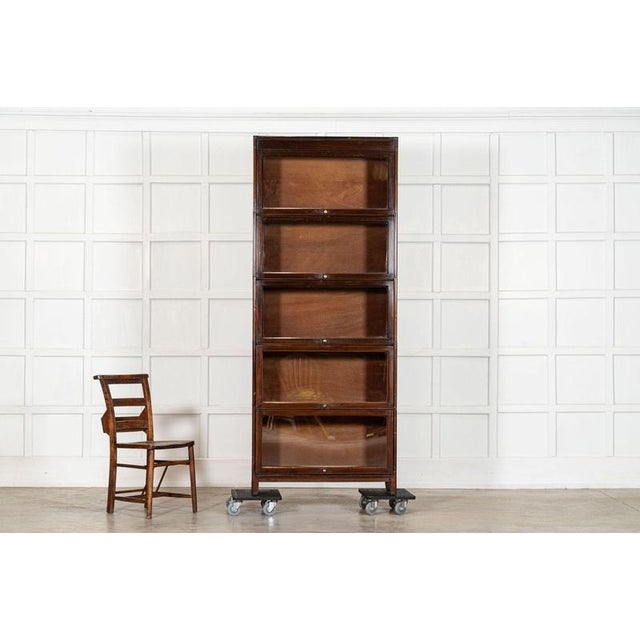 Large Gunn Mahogany Glazed Sectional Bookcase, 1900 For Sale - Image 6 of 17