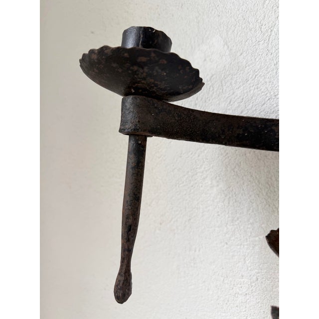 Brutalist Wall Sconces in Wrought Iron, 1890s, Set of 2 For Sale - Image 17 of 18