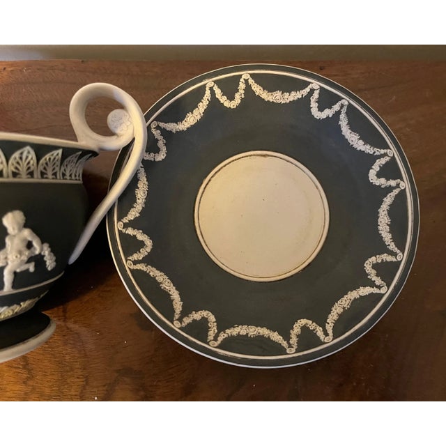 Large Antique Early 19th Century Black Jasperware Cabinet Cup & Saucer For Sale - Image 12 of 13