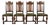 Berkey & Gay Antique English Jacobean Carved Walnut Dining Chairs, Set of Four For Sale