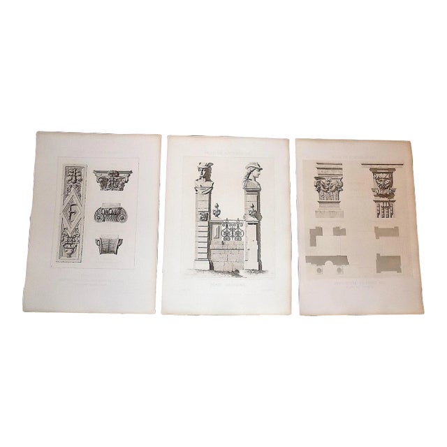 Authentic Antique 19th C. Palais De Fontainebleau Architectural Details - Set of 3 For Sale