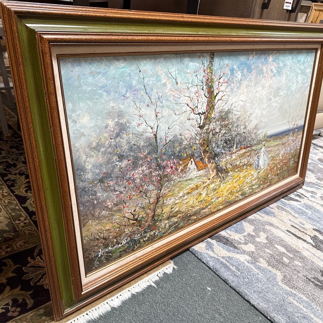 Paint Marie Charlot Impressionist Landscape Palette Knife Oil Painting, Signed For Sale - Image 7 of 12
