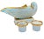 Mid 19th Century Antique Bavarian r.p.m (Germany) Nautilus Shell Porcelain Inkwell in Blue and Gold For Sale - Image 4 of 7