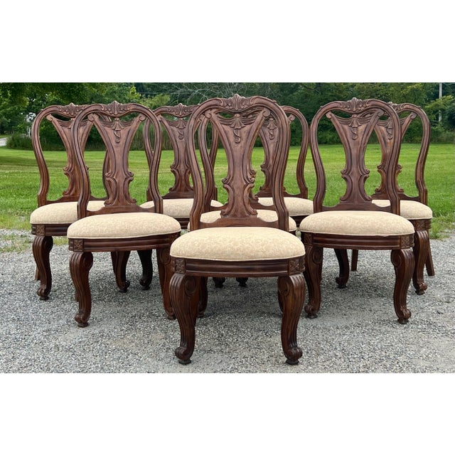 Bernhardt Carved “la Scala” Dining Chairs - Set of 8 | Chairish