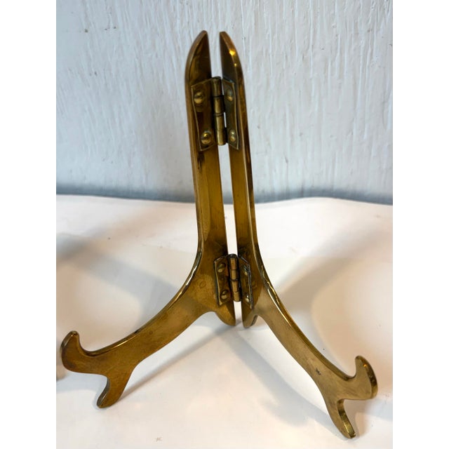 Mid-Century Modern Vintage Brass Petite Table Easel For Sale - Image 3 of 5