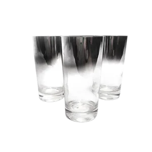 1960s Mid-Century Ombré Silver Mercury Tumbler Glasses - Set of 3