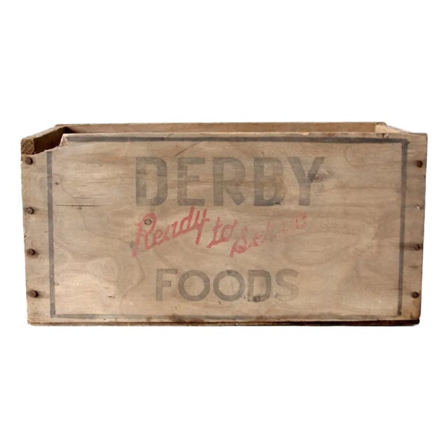 Vintage Derby Food Wood Crate For Sale