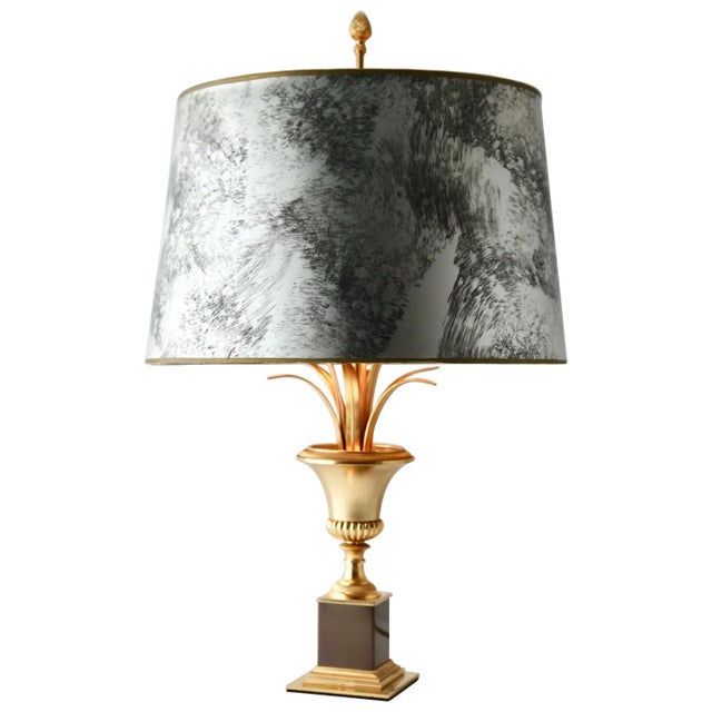 Hollywood Regency Brass Sculptural Palm Tree Table Lamp For Sale - Image 11 of 11