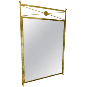 Vintage Modernist Billy Haines Style Brass Medallion Mirror 1960's