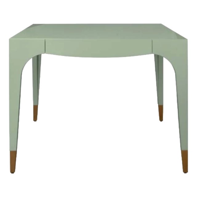 Matthew Izzo Home Lacey Light Green Lacquer Game Table For Sale