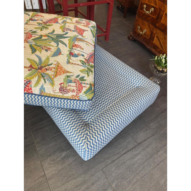 Antique Ottoman in Wood and Fabric, 1880s For Sale - Image 5 of 6