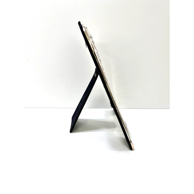 Silver Vintage Silverplate Repoussé Picture Frame With Bows & Swags – Hollywood Regency Style For Sale - Image 8 of 9