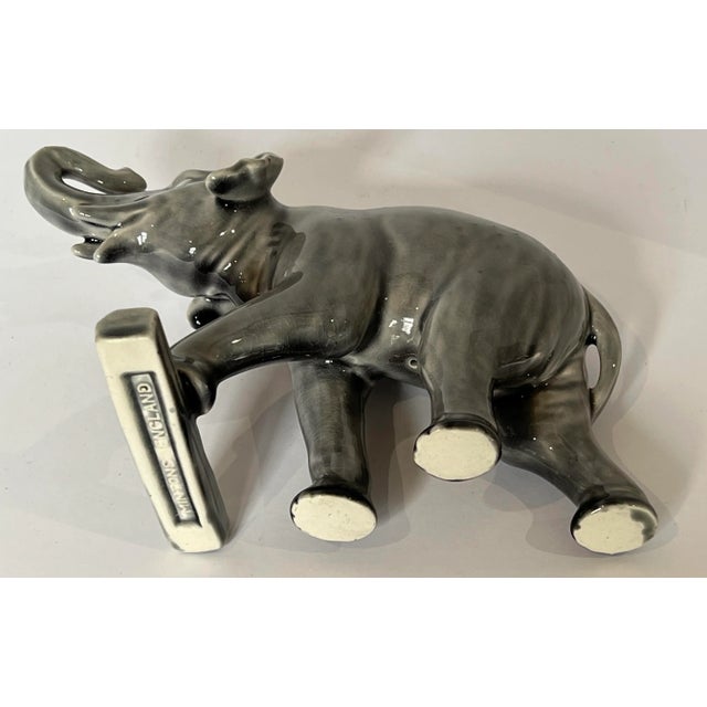 Mintons Art Pottery Studio Circa 1870 Mintons England Porcelain Elephant Figurine For Sale - Image 4 of 8