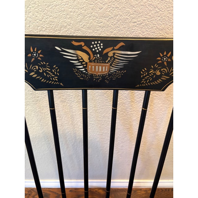 Wood 1970 Lock 1776 Bicentennial Federal Eagle Windsor Rocking Chair For Sale - Image 7 of 12