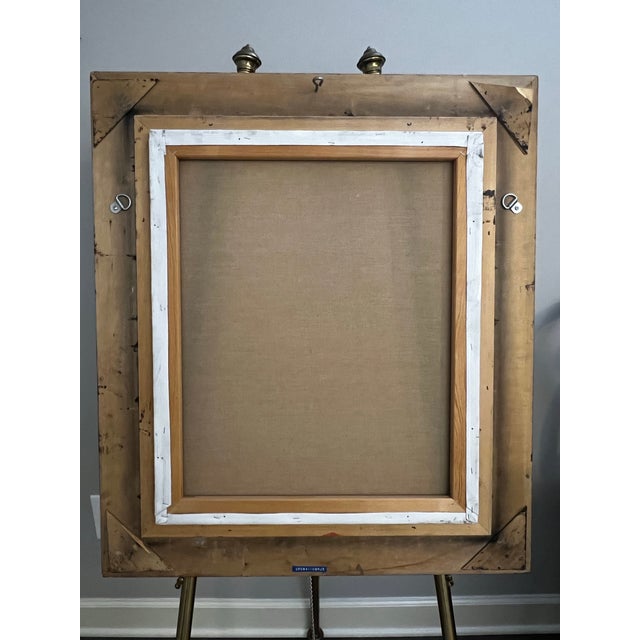Large Late 20th Century J. Roybal Painting of Jump Roping Girl With Ornate Frame For Sale - Image 11 of 12