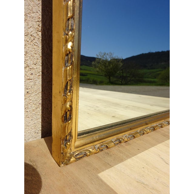 Mid-Century Modern Wood and Gilded Stucco Mirror, 1950s For Sale - Image 3 of 14