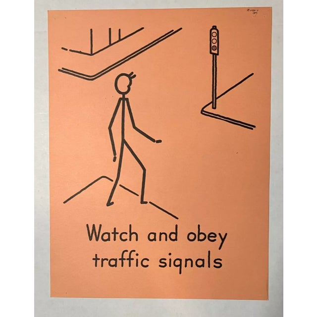 Illustration Vintage 1940s 2-Sided Good Manners Poster in 16x20 Mat: Be Polite to Your Family For Sale - Image 3 of 4