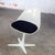 Wonderful Mid-20th Century MCM or Mid Century Modern Tulip side chair No. 115 by Burke comprised of a white fiberglass...