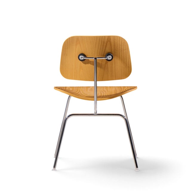 Brown Charles & Ray Eames for Herman Miller DCM Mid Century White Ash Dining Chairs - Set of 4 For Sale - Image 8 of 11