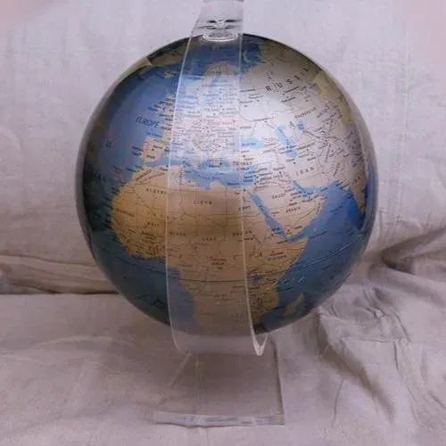 Vintage Replogle Diamond Marquise Series Globe on Lucite Stand For Sale - Image 4 of 6