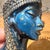 Blue and Gold-Toned Bust Figurines Male & Female Paper Weights For Sale - Image 10 of 15