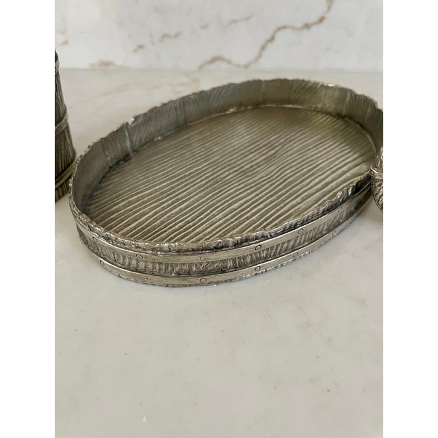 Gardening Pewter Creamer and Sugar Set For Sale In New York - Image 6 of 7