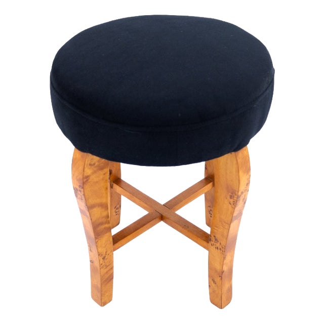 Art Deco Stool, Poland, 1940s For Sale