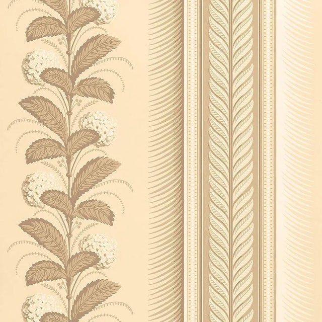 Schumacher Hydrangea Drape Wallpaper in Fawn For Sale
