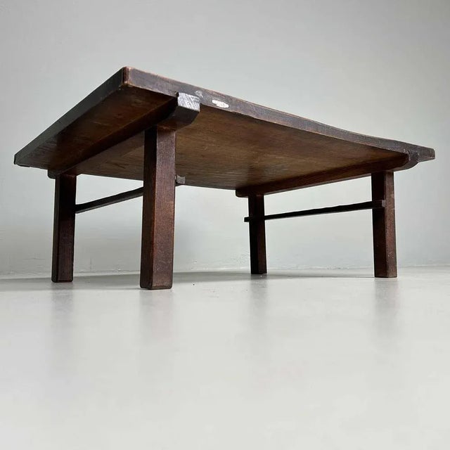 Taishō Period Minimalist Low Wooden Table, Japan, 1920s For Sale - Image 10 of 12