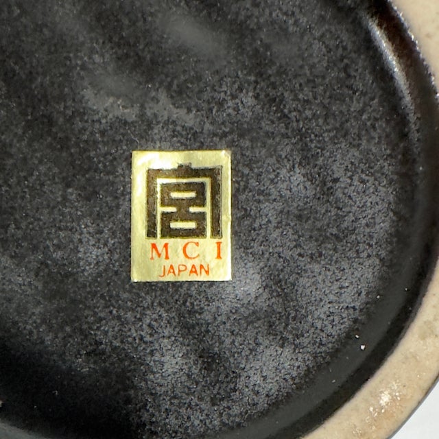 Modernist Japanese Black Pottery Ceramic Ikebana Vase by MCI Japan For Sale - Image 11 of 11