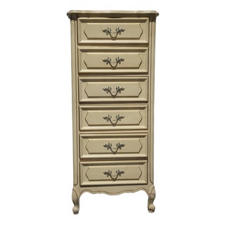 Vintage French Provincial Authentic Henry Link Lingerie Tallboy Dresser W Brass For Sale