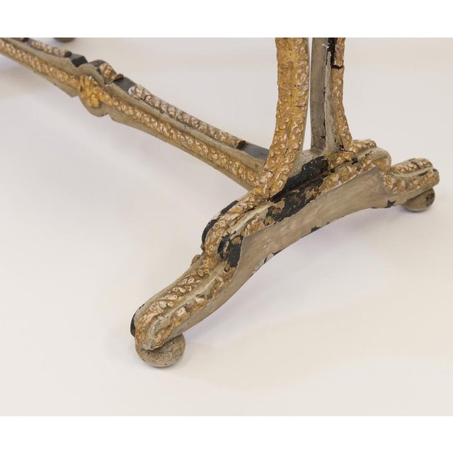 Small English Regency Painted and Gesso Gilded Writing Table, 1820s For Sale - Image 11 of 14