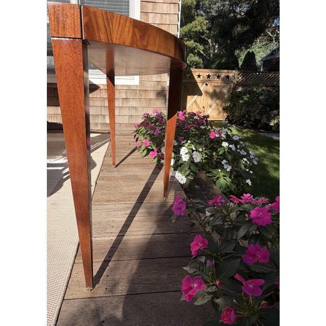 Flame Mahogany Demi-Lune Accent Table For Sale - Image 9 of 18