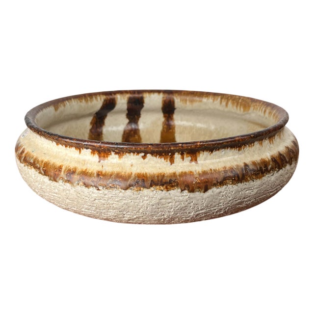 Large Mid-Century Modern Danish Studio Pottery Bowl by Aksel Larsen for Axella, 1960s For Sale