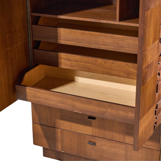 Lane Brutalist Mid Century Walnut Armoire Dresser For Sale In Chicago - Image 6 of 9