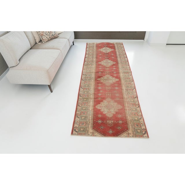 Turkish Vintage Turkish Oushak Runner For Sale - Image 3 of 10