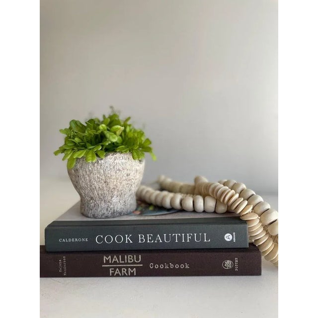 Stone mortar bowl, great decorative item, or can be used. Accessories not included Size: 4 1/2” D x 4” H.