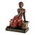 Brown Emmanuel Villanis, Art Nouveau Sculpture of Seated Girl, 1900, Metal For Sale - Image 8 of 9