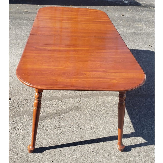 Wood Pennsylvania House Mid-Century American Classical Solid Cherry Extention Dining Table With ProtectivePads For Sale - Image 7 of 12
