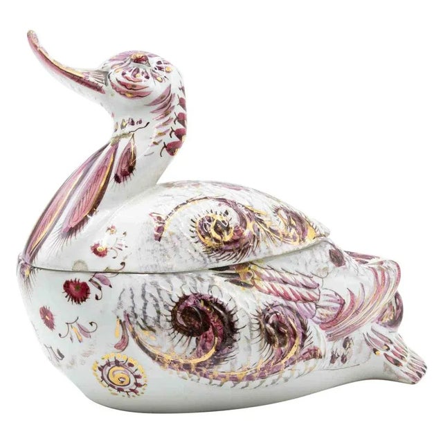 Pink Vintage Duck Shaped Tureen from Ceramiche Mancioli, Italy, 1970s For Sale - Image 8 of 8