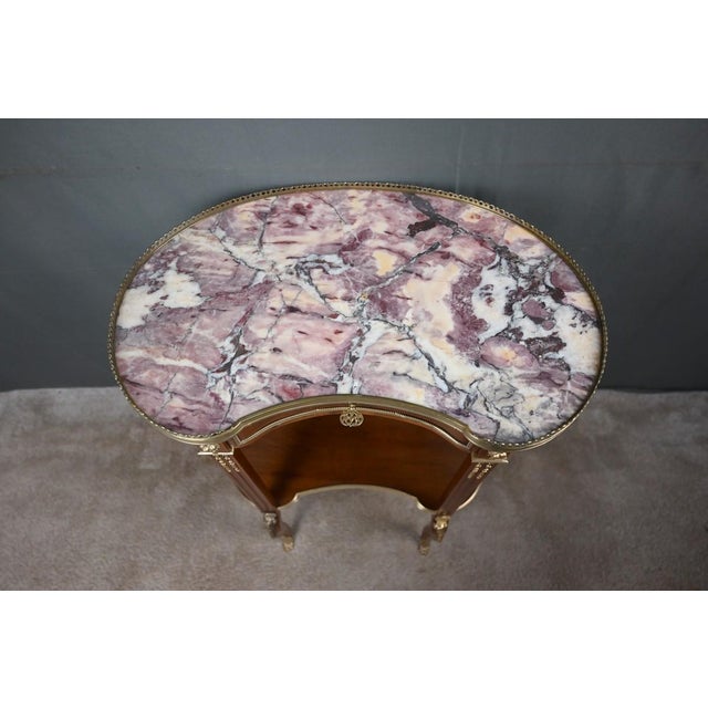 Wood Small Early 20th Century Transitional Mahogany Kidney Table For Sale - Image 7 of 18