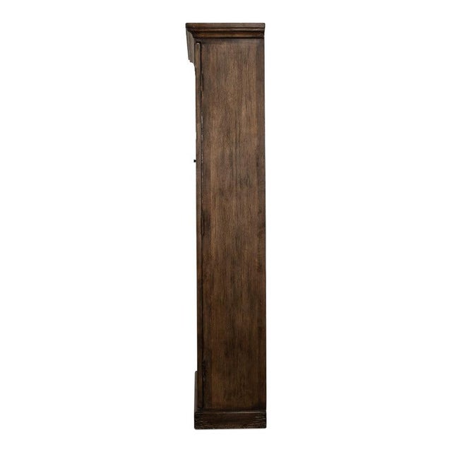 Traditional Pine Bookcase - Arched Glass Doors For Sale - Image 9 of 10