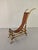 Italian-made leather and bamboo armchair with the "Sam Il Vaccaro" branding.