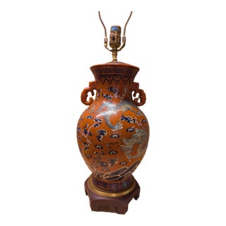 Late 20th Century Chinese Ceramic Dragon Lamp For Sale