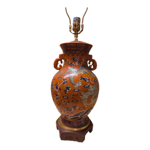 Late 20th Century Chinese Ceramic Dragon Lamp