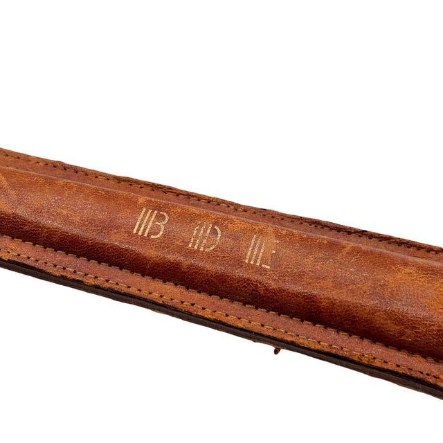 1930s Art Deco Brass Handle German Scissors in Leather Case by Arthur Salm For Sale - Image 4 of 11