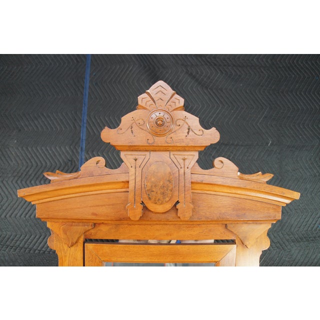Antique Victorian Eastlake Walnut Marble Top Gentlemans Dresser Glove Box Mirror For Sale - Image 11 of 13