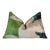 Green and Beige Abstract Silk Velvet Pillow 16x24 Handmade Luxury Cushion For Sale